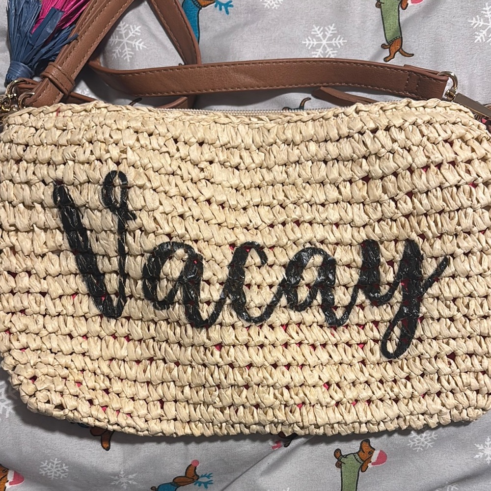 Vacay Woven Tan and Black Women's Bag